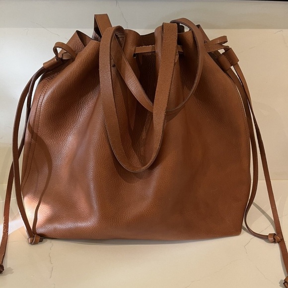Madewell Handbags - Madewell Brown‎ Leather Drawstring Medium Bag